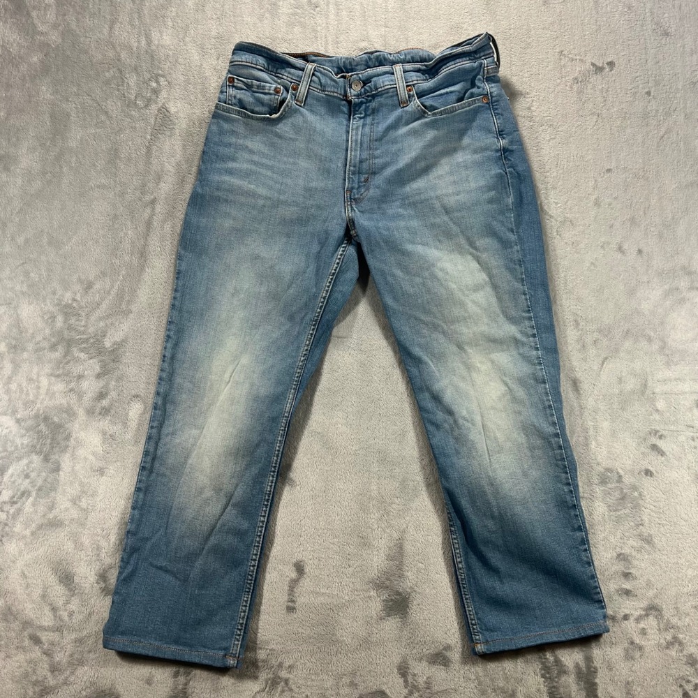 LEVI'S 514 Straight Fit Jeans Mens 33x30‎ Light Wash Blue Denim Pants Classic